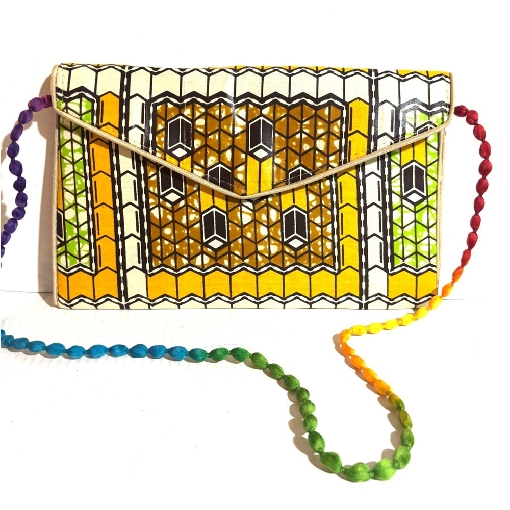 Handmade Ankara African print shoulder clutch bag